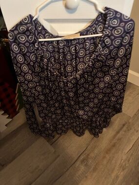 Michael Kors Purple Paisley Print Blouse